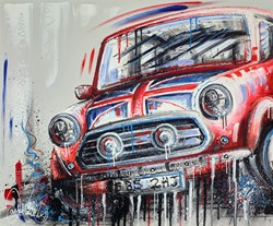Mini on the Move II by Samantha Ellis - Original Painting on Box Canvas sized 24x20 inches. Available from Whitewall Galleries